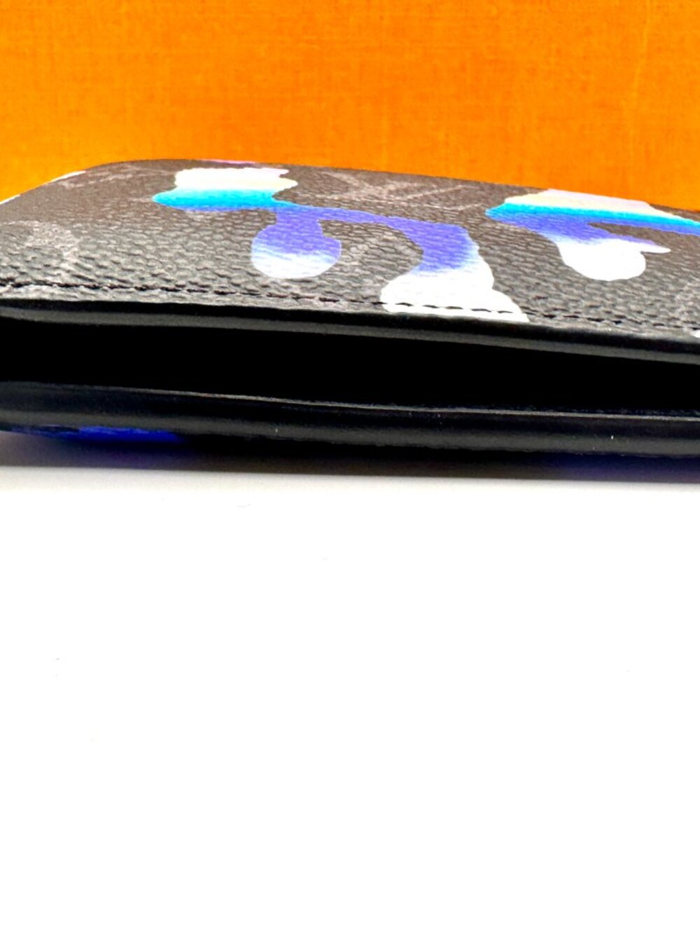 Rare Authentic LOUIS VUITTON WALLET MONOGRAM LEATHER Monogram Eclipse Sunrise Mu - Picture 9 of 9